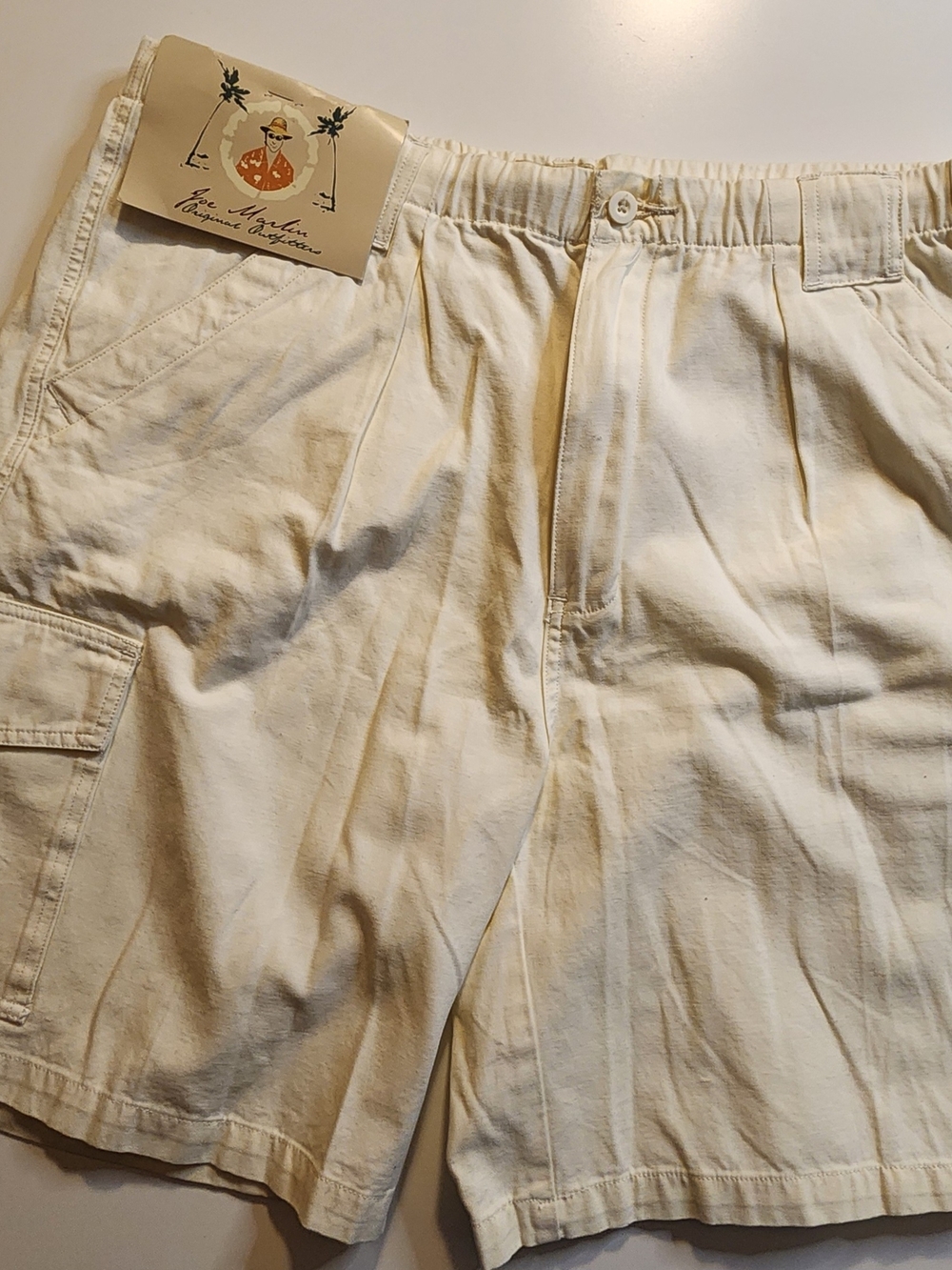 Vintage Joe Marlin Original Outfiters Men's Cargo Shorts - Cream Casual Utility
